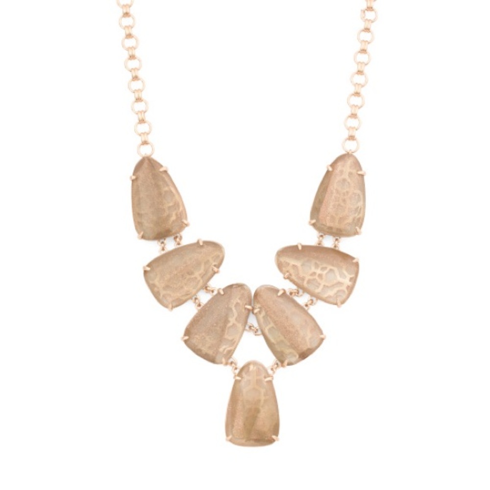 NWT Harlie Rose Gold Statement Necklace in Dusted Glass - Picture 7 of 7
